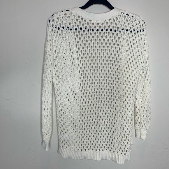 89th + Madison Open Weave Ivory Cream Cardigan Sz XS - Picture 6 of 9